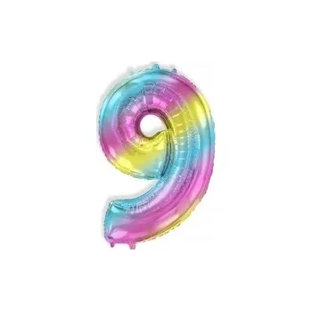 Balónek Fóliový balónek číslice "9" Flexmetal, Ombre (100 cm)