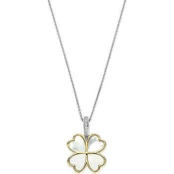 Náhrdelník Řetízek TI SENTO Čtyřlístek se zlacením a zirkony 6821MW