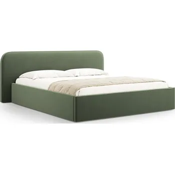 Postel Zelená čalouněná dvoulůžková postel s úložným prostorem s roštem 140x200 cm Elizabeth – Micadoni ID_1763990