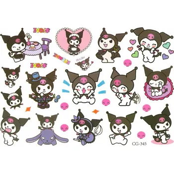 Odstranitelné tetování Sada dočasných smývatelných tetování pro děti Kuromi Dárek k narozeninám