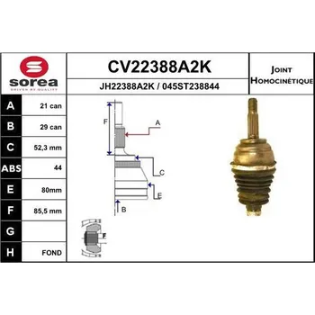 Autodíl Sada kloubů, hnací hřídel EAI CV22388A2K