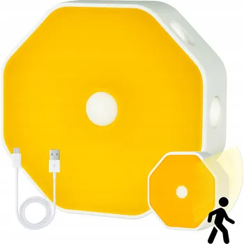 Stojací lampa NOČNÍ LAMPA BEZDRÁTOVÁ USB TEPLÉ SVĚTLO LED LAMPA S ČIDLEM POHYBU