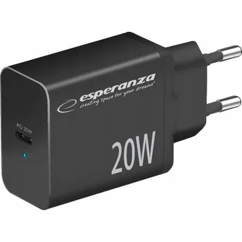 ESPERANZA SÍŤOVÁ NABÍJEČKA 20W USB-C PD ČERNÁ EZC104K