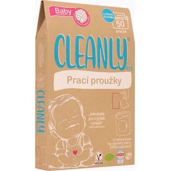 Prací prášek Cleanly Eco Baby prací proužky s heřmánkem 50 ks