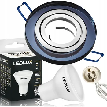 Žárovka Halogenové svítidlo pod omítku skleněné, nastavitelné + LED žárovka GU10 5,5W 3 BARVY