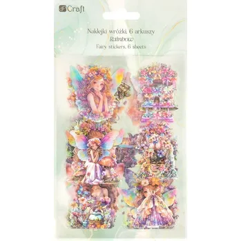 samolepka DP Craft Samolepky víly duhové třpytivé 6 archů