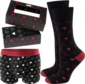 Boxerky SOXO pánské boxerky a ponožky v dárkovém balení ve tvaru srdce, 2 kusy