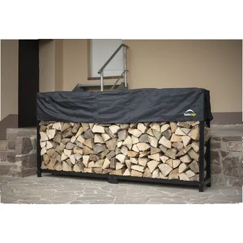 Stojan na dřevo ShelterLogic 239 x 36,3 x 118,9 cm ocelový černý s plachtou