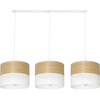 ZÁVĚSNÁ LAMPA LUSTR STÍNÍTKO S DÍRKAMI DŘEVO E27 LED 3-BODOVÁ MODERNÍ
