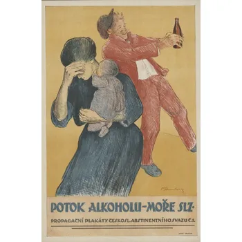 Plechová cedule Plechová retro cedule - Potok alkoholu - moře slz Provedení: Dibond: 20 x 15 cm