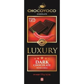 Čokoláda LUXURY Hořká čokoláda 72% s chili 175g