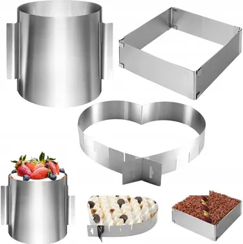 Forma na pečení FORMA CUKRÁŘSKÁ FORMA FORMA NA DORT NA PEČENÍ NASTAVITELNÁ NA DORT KOLÁČ SRDCE 44cm