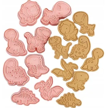 Vykrajovátko vykrajovátka formičky na cukroví s dinosaurem a razítkem, 8 ks