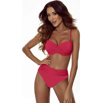 Dámské plavky Dámské push-up plavky EVITA-G "F" růžové, VELIKOST DVOUDÍLNÉ PLAVKY 40C/L