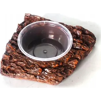 Miska pro psa Miska na krmivo a vodu pro agamu, želvu, gekona – dekorativní skalka, samostatná