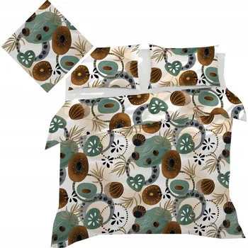 Povlečení Povlečení 140x200cm, 70x80cm, 140g/m2, 100% bavlna , PICASSO HNĚDÁ