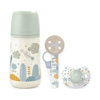 dudlíky Suavinex Dreams Sada Láhev 270 ml + Dudlík fyziologický 0 - 6 m + Klip - Zelená