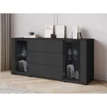 Široká komoda Hedvis SB 150 2D3S, Barva: černá, Osvětlení: bez osvětlení MIRJAN 5903211421129