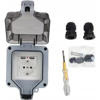 Elektrická zásuvka Nástěnná zásuvka ZREE 694959734564576 šedá