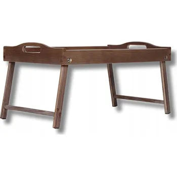 DŘEVĚNÝ SNÍDAŇOVÝ STOLEK DO POSTELE ROZKLÁDACÍ POD NOTEBOOK, BARVA DUBU TRUFLOWÉHO