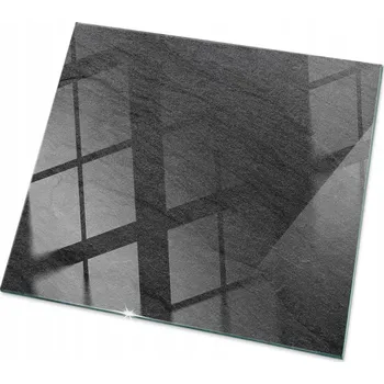 Konferenční stolek Čtvercová Deska z Tvrzeného Skla s Přírodní Strukturou Kamene 60x60 cm