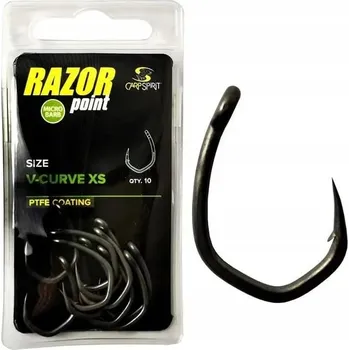 Rybářský háček Háčky na dno s protihrotem Carp spirit Razor Point V-Curve XS 10 ks