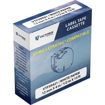 Kotouček do pokladny a tiskárny štítků Páska, bílá, 12 mm x 4 m, papír, VICTORIA TECHNOLOGY