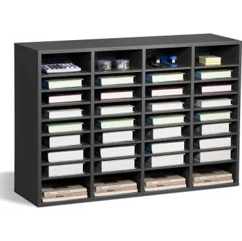 Poštovní schránka VEVOR organizér na literaturu, 36 přihrádek, kancelářská poštovní schránka s nastavitelnými policemi, dřevěný organizér na poštovní schránky, dřevovláknitá deska střední hustoty, kancelářský úložný prostor pro domácí učebnu, úložný prostor pro spisy…