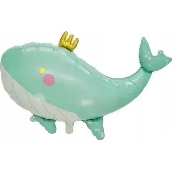 Balónek Fóliový balónek ve tvaru velryby 71x93 cm PÁRTY DEKORACE MODRÁ RYBA