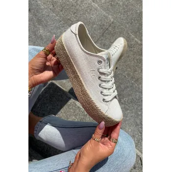 Dámské tenisky Dámské Tenisky Na Platformě S Pletením Lee Cooper Lee Cooper krémová 3331801