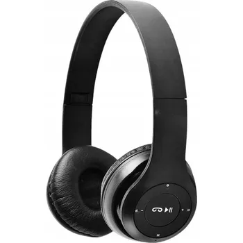 Sluchátka Bezdrátová sluchátka přes uši Bluetooth mikrofon MP3 P47 černá