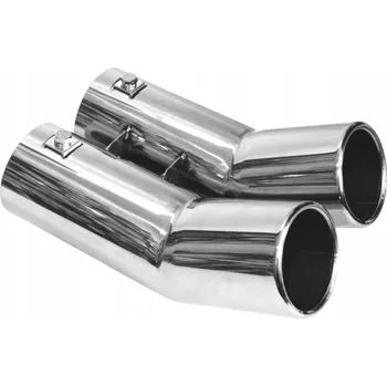 Koncovka výfuku KONCOVKA VÝFUKU TLUMIČE DVOJITÁ CHROM NEREZOVÁ OCEL INOX 36-60mm