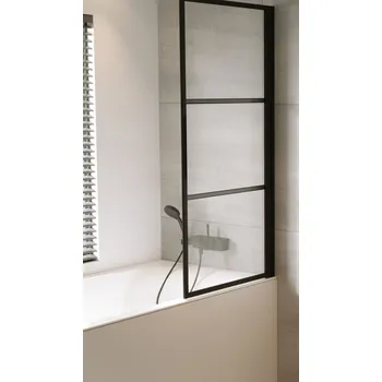Vanová zástěna Riho Grid vanová zástěna 80 cm jednodílný černá matný/čiré sklo G004047121