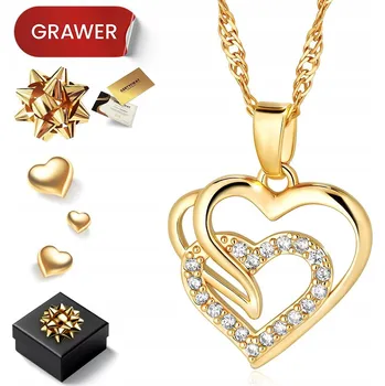 Náhrdelník ZLATÝ DÁMSKÝ NÁHRDELNÍK SRDCE SE ZIRKONY ŘETÍZEK PŘÍVĚSEK 585 se srdíčkem