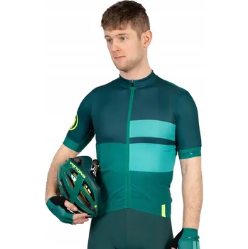 cyklistický dres Pánský cyklistický dres Endura FS260 Print S/S smaragdově zelený, velikost L