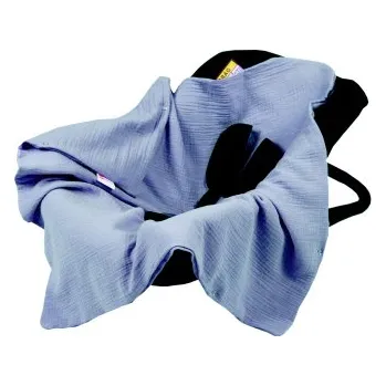 Dětská deka Mušelínová deka do autosedačky 80x80 cm -modrá