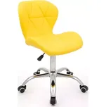 LuxuryForm DESIGN Židle LIVIO na stříbrné podstavě s kolečky - žlutá