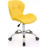 LuxuryForm DESIGN Židle LIVIO VELUR na stříbrné podstavě s kolečky - žlutá