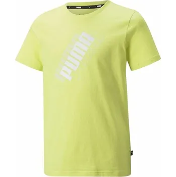Dívčí tričko Dětské tričko s krátkým rukávem pro kluky Puma Power Logo Žlutá Velikost: 11-12 rokov