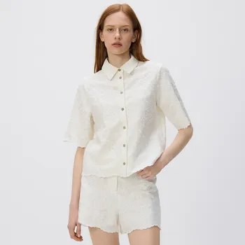 Reserved - Kraťasy s výšivkou - krémová - YT276-01X - YT276-01X-34