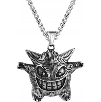 Řetízek Stříbrný náhrdelník Gengar Pokémon Ďábel Pikachu Anime Silný Řetízek