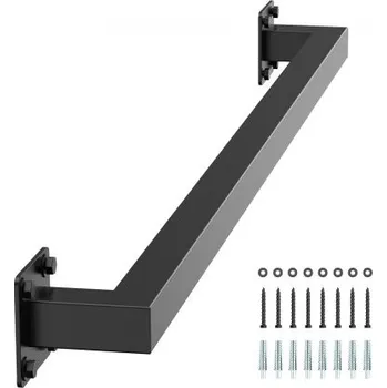 Madlo do koupelny Nástěnné madlo na schody VEVOR, 1215 mm, černé litinové madlo na schody do interiéru, nosnost 113 kg, průmyslové zábradlí, madlo na schody, čtvercová trubka pro verandu v podkroví, 2 sekce