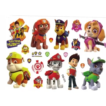 Odstranitelné tetování Smyvatelné TETOVÁNÍ PRO DĚTI Tlapková patrola CHASE MARSHALL SKYE - Dočasné tetovačky