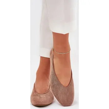 Dámské baleríny Boto Klasické Baletky Z Eko Semiše Khaki Osallin Boto tmavě červená 3277924