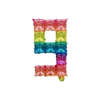 Balónek Fóliové číslo POP IT 9 Duhové (40 cm)