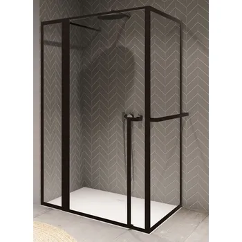 Riho Lucid sprchový kout 130x80 cm obdélníkový černá matný/průhledné sklo G005022121