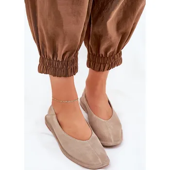 Dámské baleríny BIG STAR SHOES Semišové Dámské Baletky Big Star BIG STAR SHOES hnědá 3284371