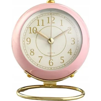 Budík Tichý Zegarek Budzik Růžový s Podsvíceným Ciferníkem