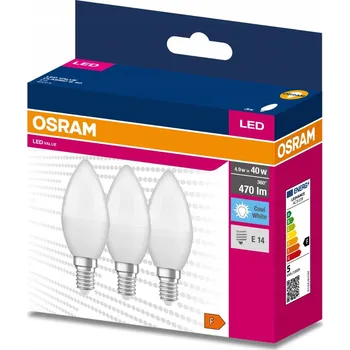 Žárovka 3x LED žárovka E14 svíčka 4,9W = 40W 4000K Osram