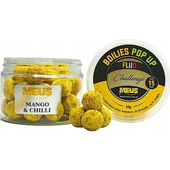 Boilies Plovoucí boilies Meus Fluo Pop Up 15mm - Mango Chilli
